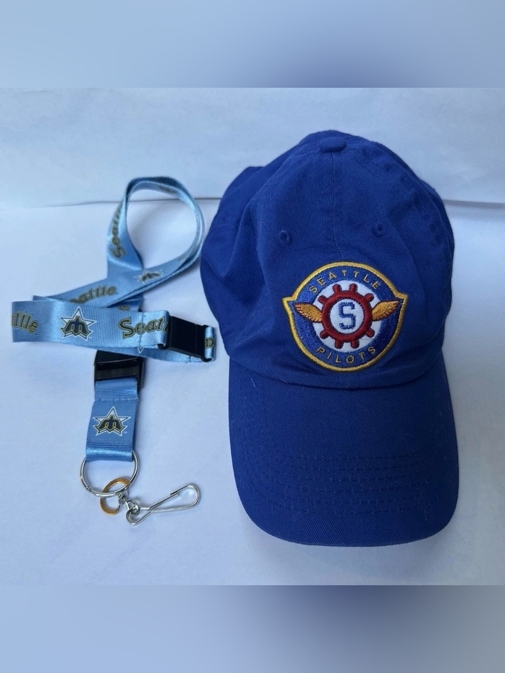 Seattle Pilots Mariners 22 in Lanyard Keychain & Baseball Hat UW Med Fan Swag
